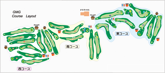 関文グループ／ＧＭＧ八王子ゴルフ場コース全体図