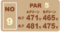 西コースHole.9ヤーテージ